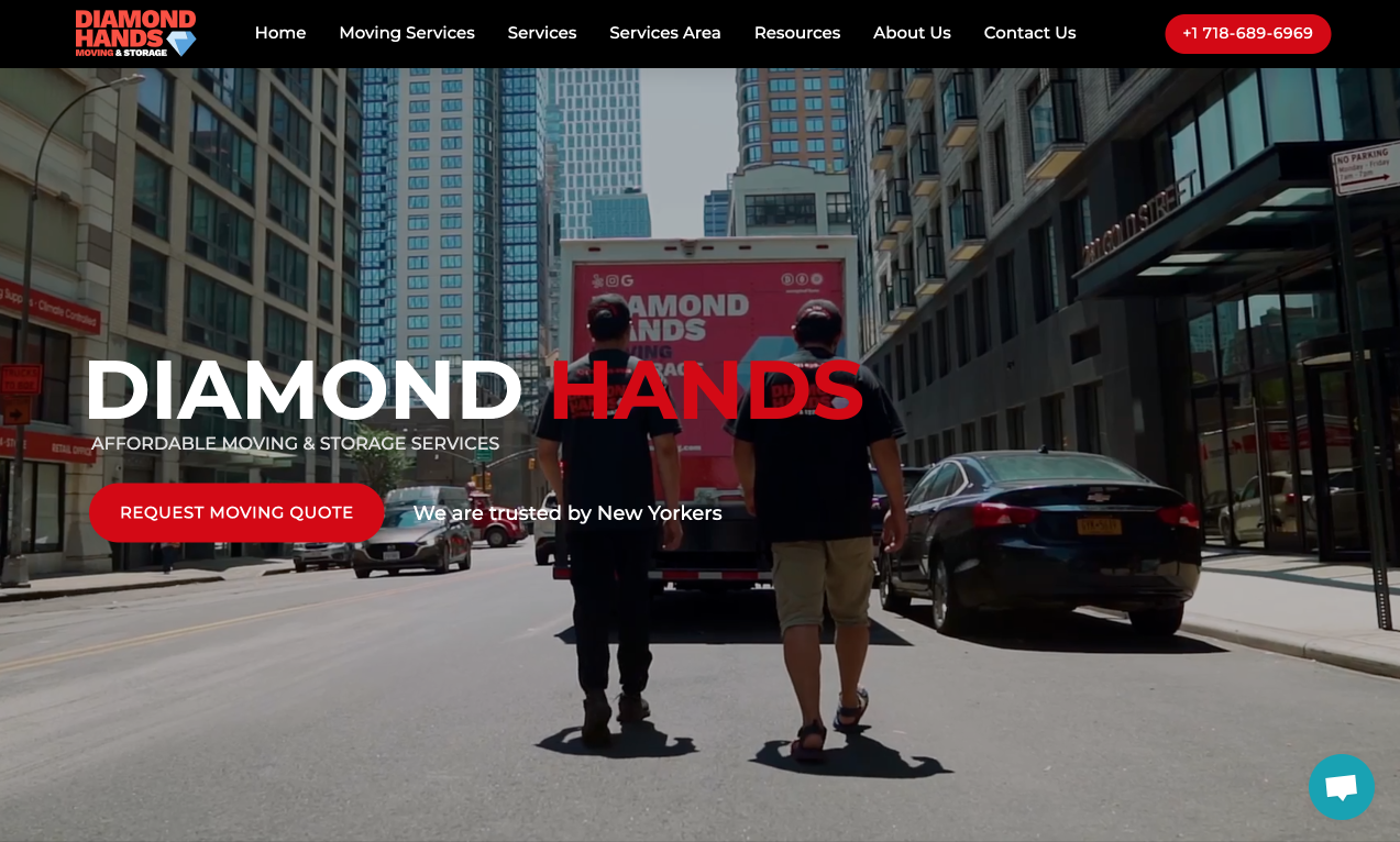 United Of Web Portfolio projet name Diamond Hands Moving