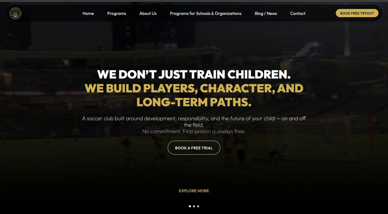 United Of Web Portfolio projet name Metro Brooklyn Soccer Club