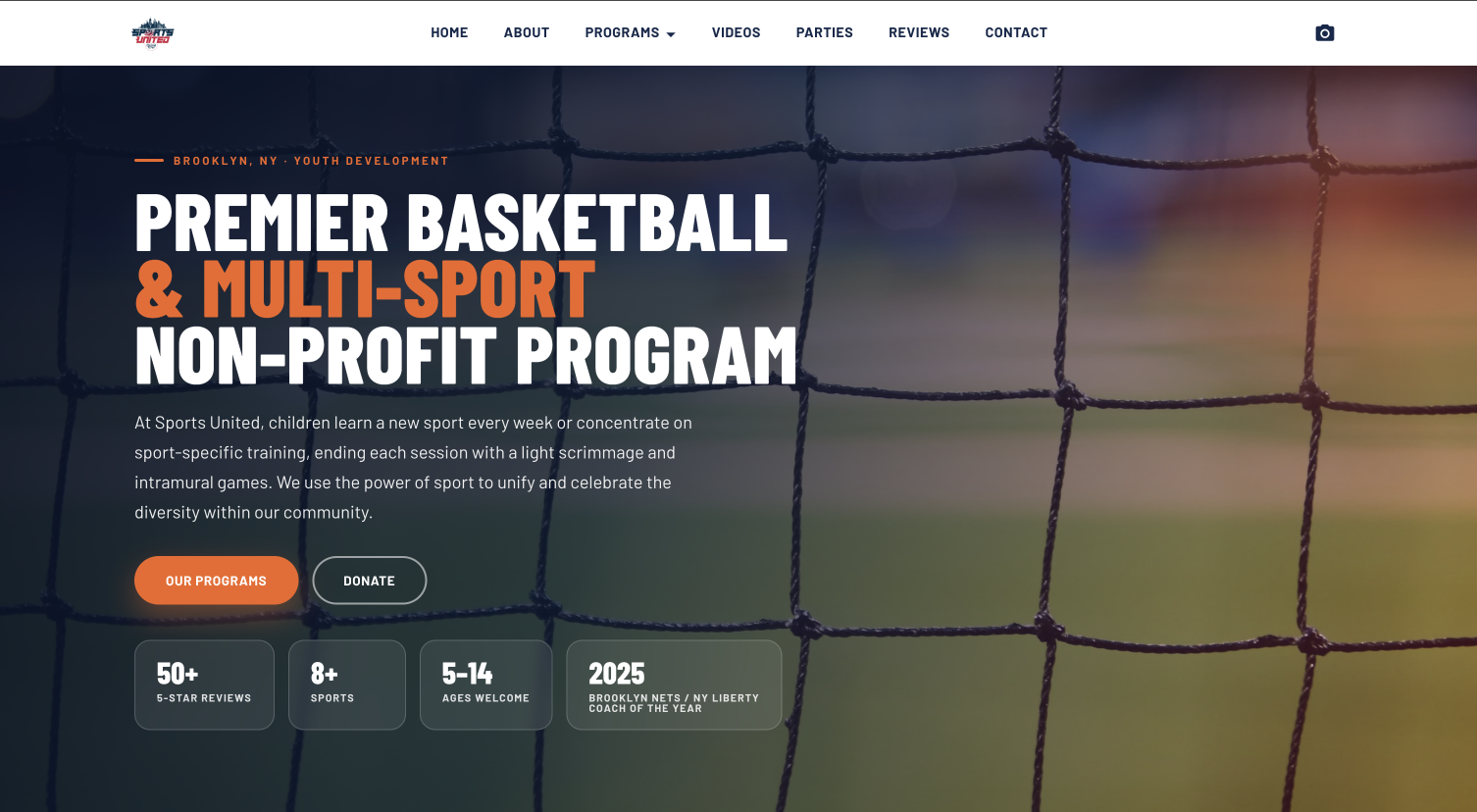 United Of Web Portfolio projet name Sports United NY