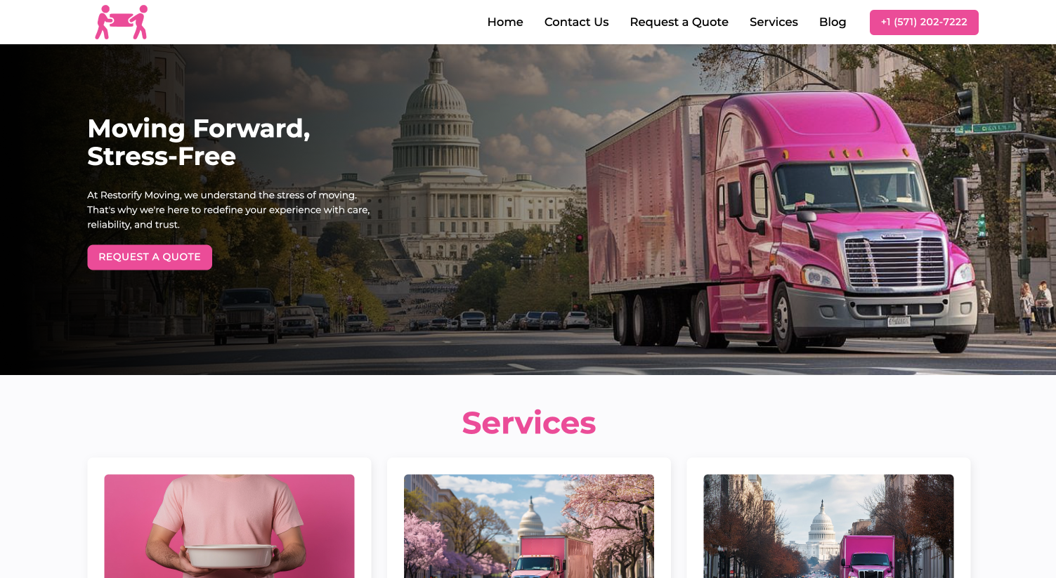 United Of Web Portfolio projet name Restorify Moving